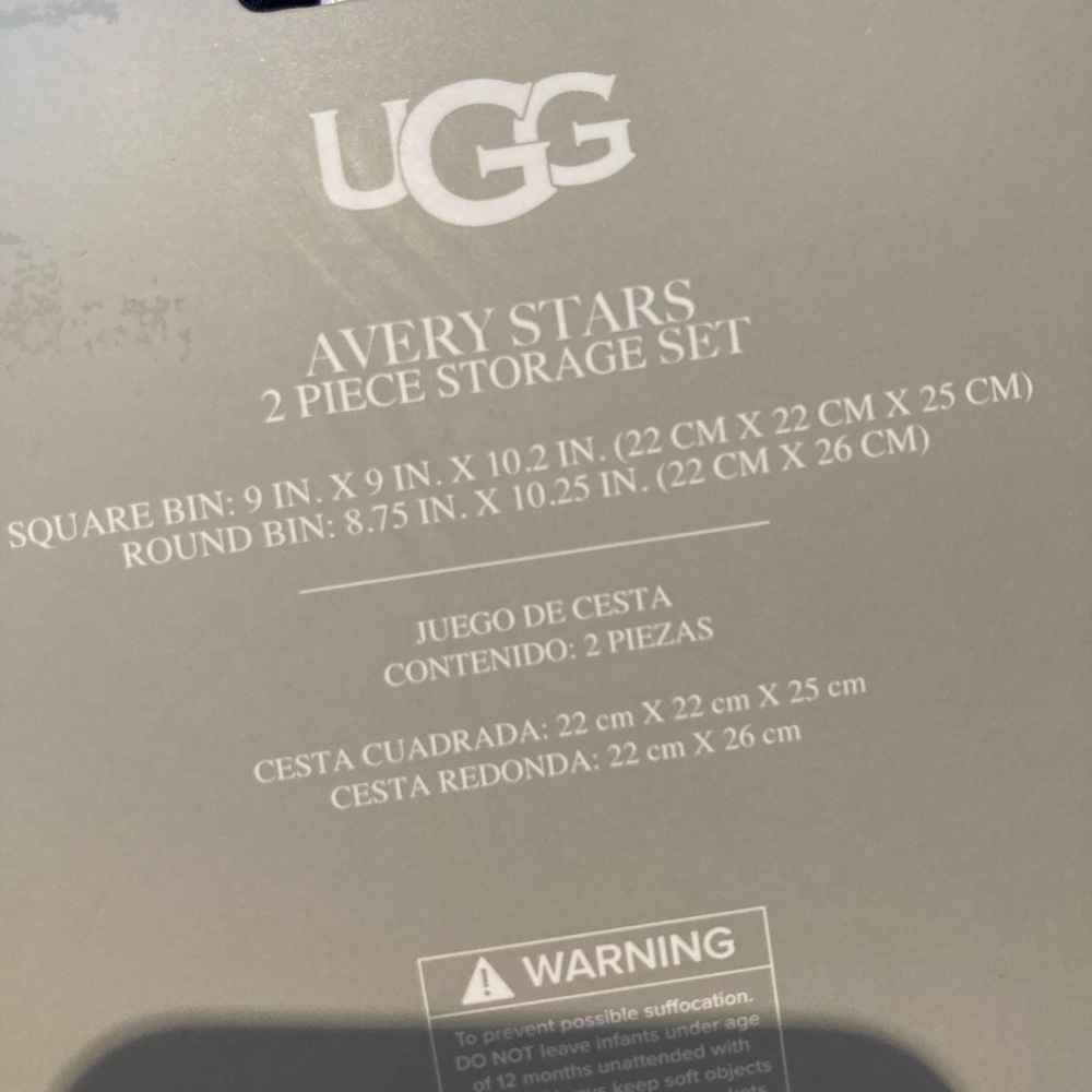 NWT UGG Avery Stars 2 piece storage set in Navy - Picture 5 of 7